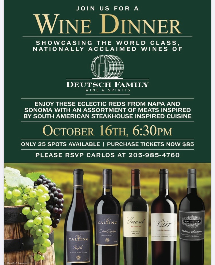 Flyer for Deutsch Family Wine Dinner